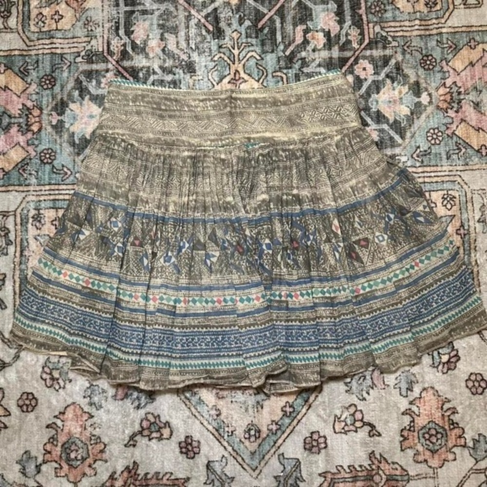 Free People mini skirt in‎ a boho geometric print - Picture 4 of 5